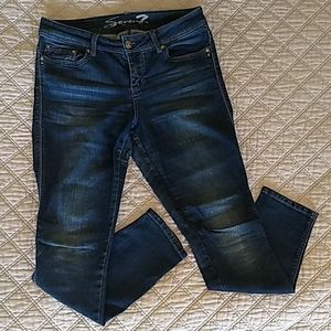 7 For All Mankind dark wash skinnies, size 10